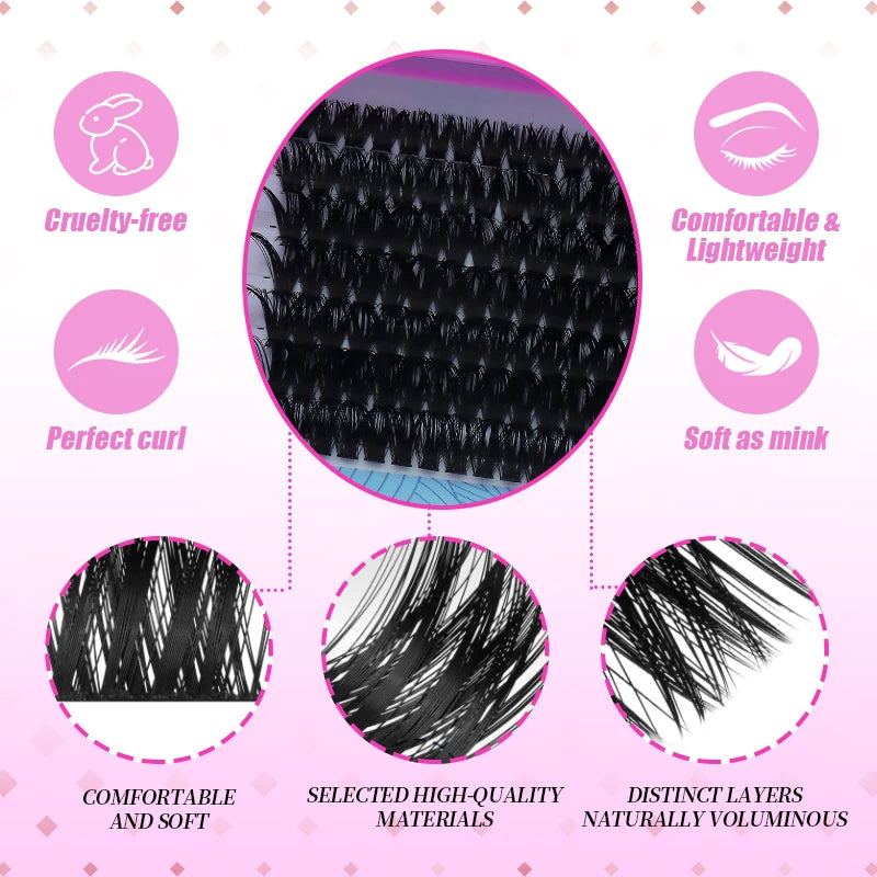 DINGSEN DIY Lash Clusters Thick Segmented Eyelash Extension 60D 80D 100D MIX Lashes Extension Cluster Lashes Individual Lashes