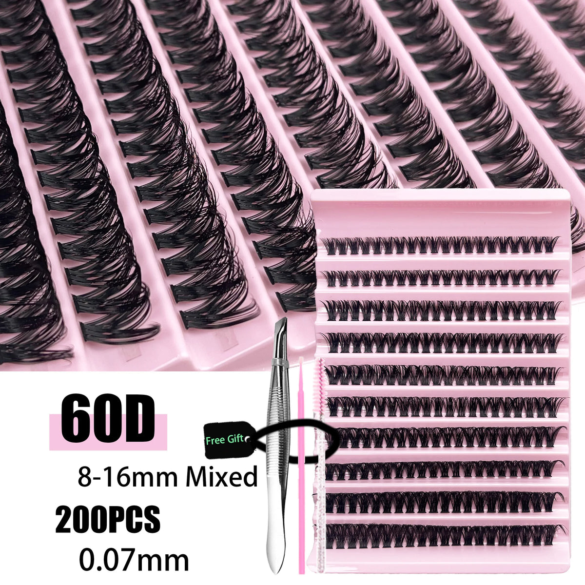 200-Cluster DIY Lash Extension Set – 3D Faux Mink