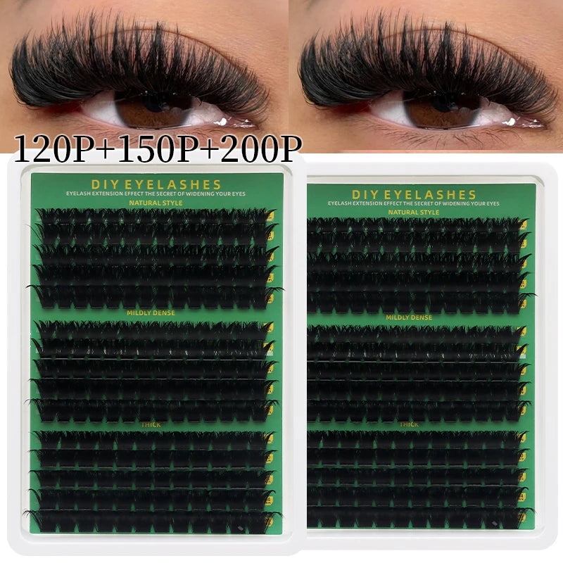 DINGSEN DIY Lash Clusters Thick Segmented Eyelash Extension 60D 80D 100D MIX Lashes Extension Cluster Lashes Individual Lashes