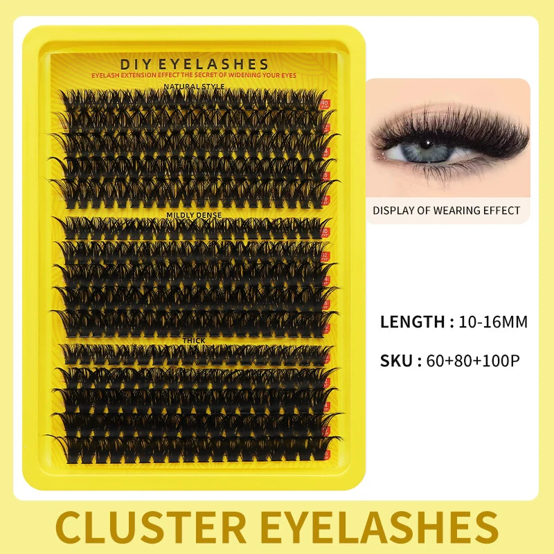 DINGSEN DIY Lash Clusters Thick Segmented Eyelash Extension 60D 80D 100D MIX Lashes Extension Cluster Lashes Individual Lashes