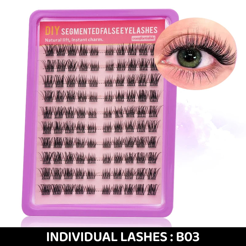 DINGSEN DIY Lash Clusters Thick Segmented Eyelash Extension 60D 80D 100D MIX Lashes Extension Cluster Lashes Individual Lashes