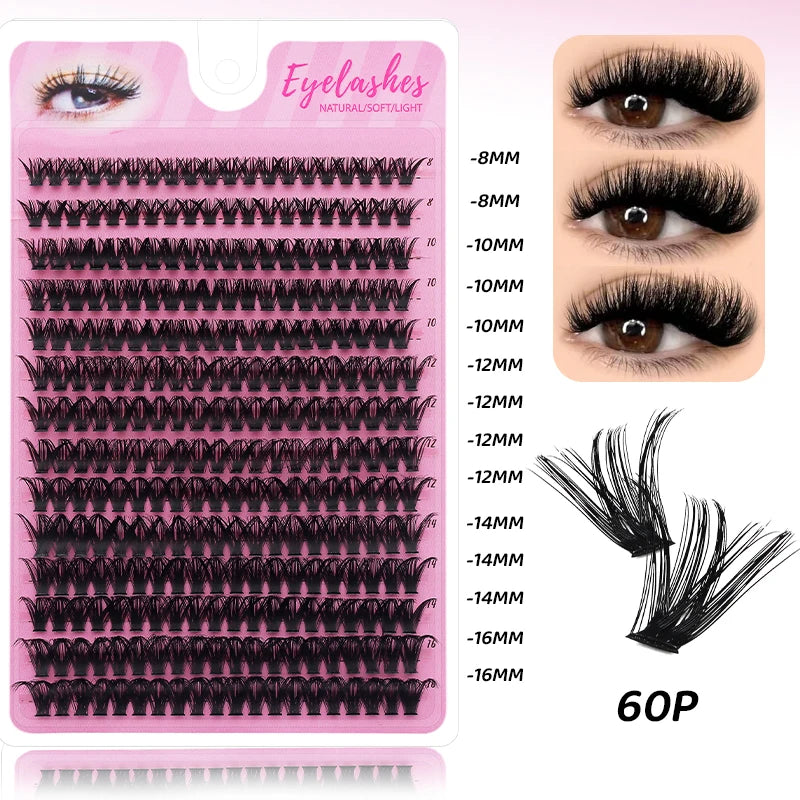 DINGSEN DIY Lash Clusters Thick Segmented Eyelash Extension 60D 80D 100D MIX Lashes Extension Cluster Lashes Individual Lashes