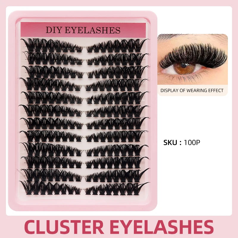 DINGSEN DIY Lash Clusters Thick Segmented Eyelash Extension 60D 80D 100D MIX Lashes Extension Cluster Lashes Individual Lashes