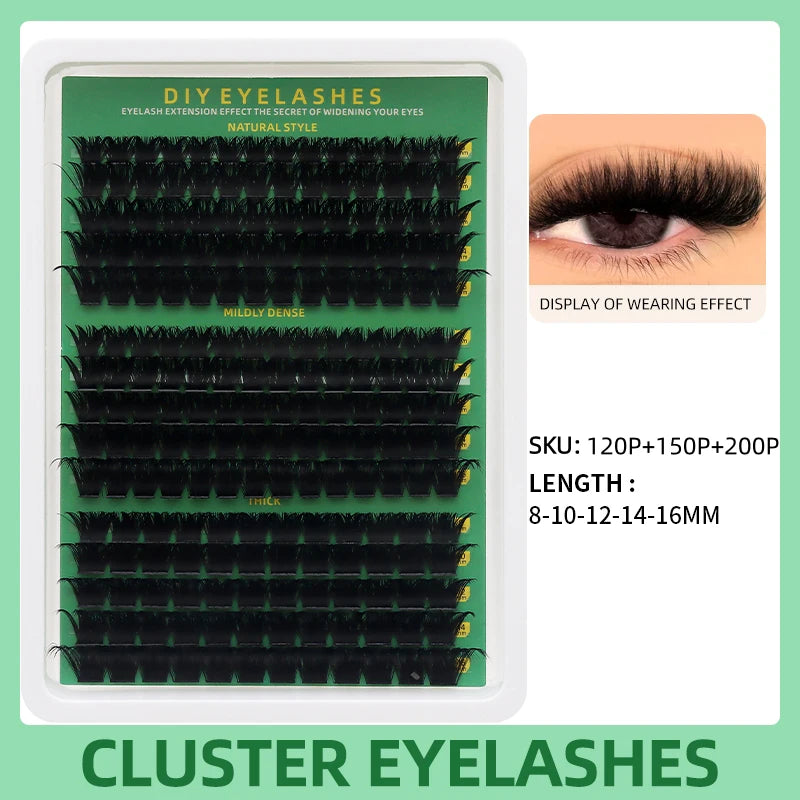 DINGSEN DIY Lash Clusters Thick Segmented Eyelash Extension 60D 80D 100D MIX Lashes Extension Cluster Lashes Individual Lashes