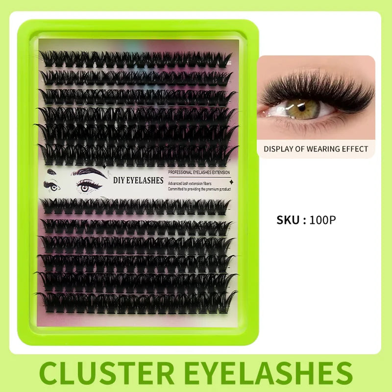 DINGSEN DIY Lash Clusters Thick Segmented Eyelash Extension 60D 80D 100D MIX Lashes Extension Cluster Lashes Individual Lashes