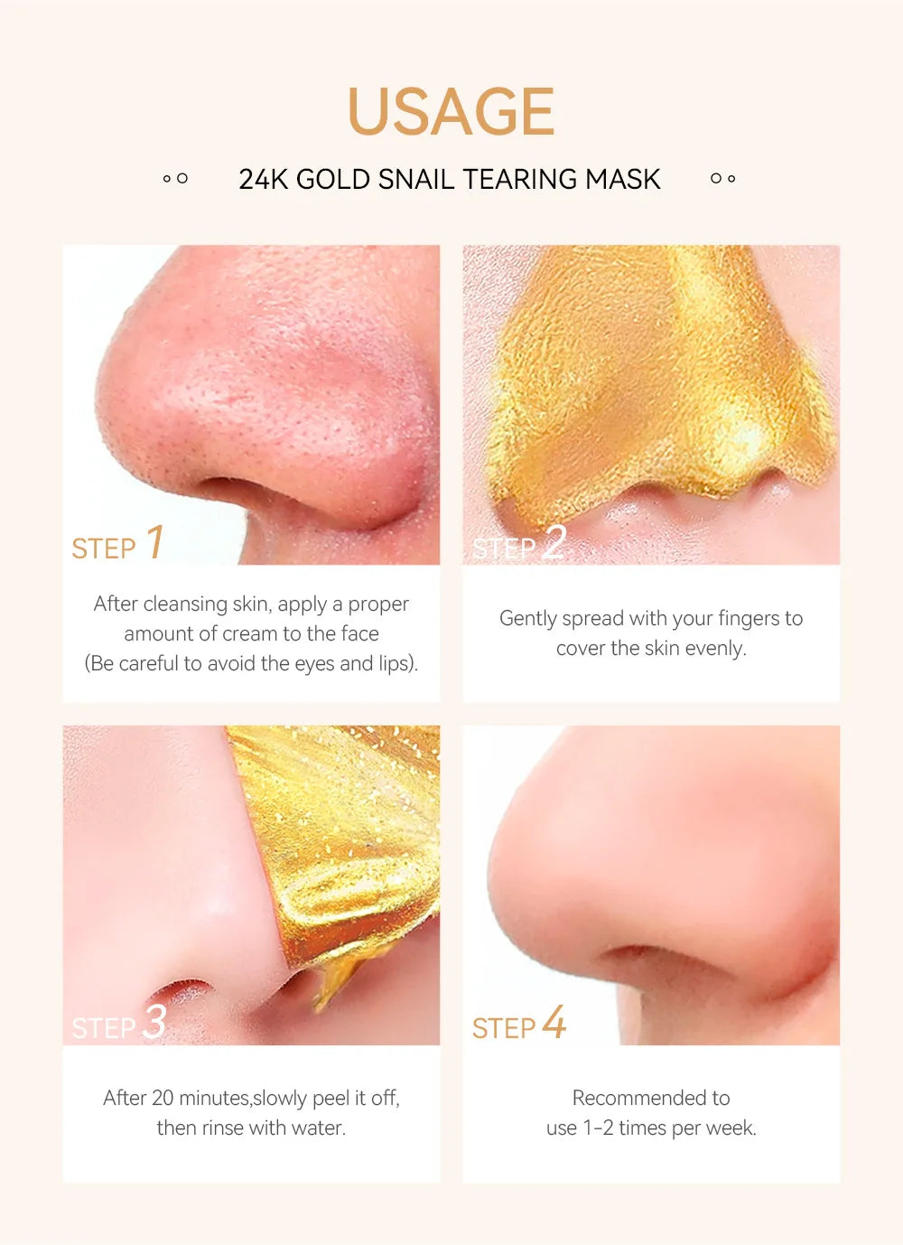 24K Gold Sakura Peel-Off Mask – Blackhead Removal & Brightening