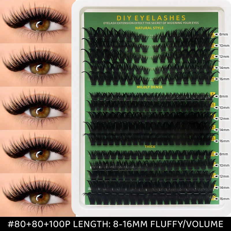 DIY Lash Clusters – 60D, 80D & 100D Mixed Set
