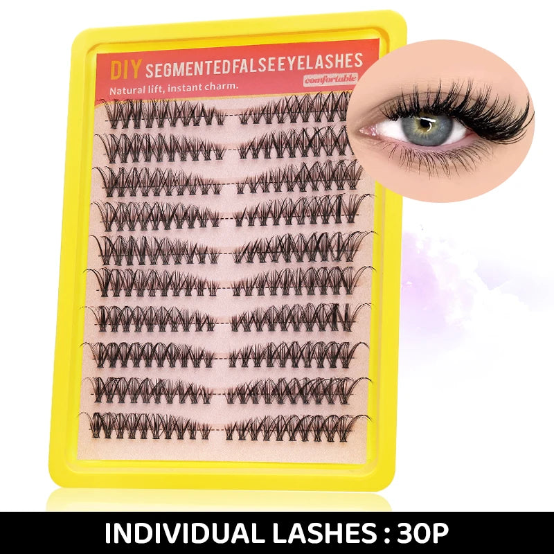 DINGSEN DIY Lash Clusters Thick Segmented Eyelash Extension 60D 80D 100D MIX Lashes Extension Cluster Lashes Individual Lashes