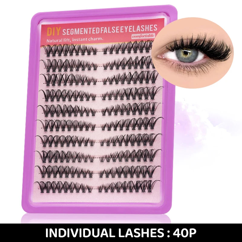 DINGSEN DIY Lash Clusters Thick Segmented Eyelash Extension 60D 80D 100D MIX Lashes Extension Cluster Lashes Individual Lashes