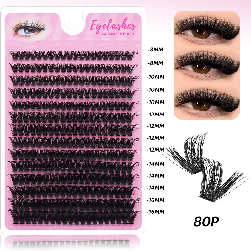 DIY Lash Clusters – 60D, 80D & 100D Mixed Set