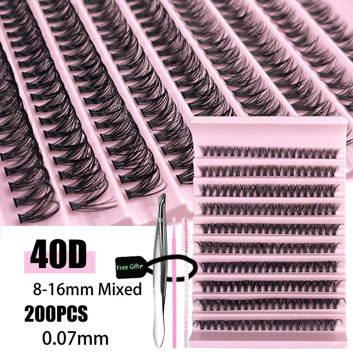 200-Cluster DIY Lash Extension Set – 3D Faux Mink