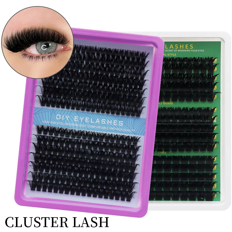 DINGSEN DIY Lash Clusters Thick Segmented Eyelash Extension 60D 80D 100D MIX Lashes Extension Cluster Lashes Individual Lashes