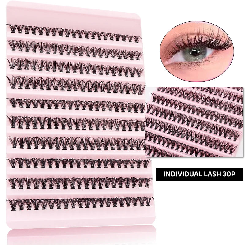 DINGSEN DIY Lash Clusters Thick Segmented Eyelash Extension 60D 80D 100D MIX Lashes Extension Cluster Lashes Individual Lashes