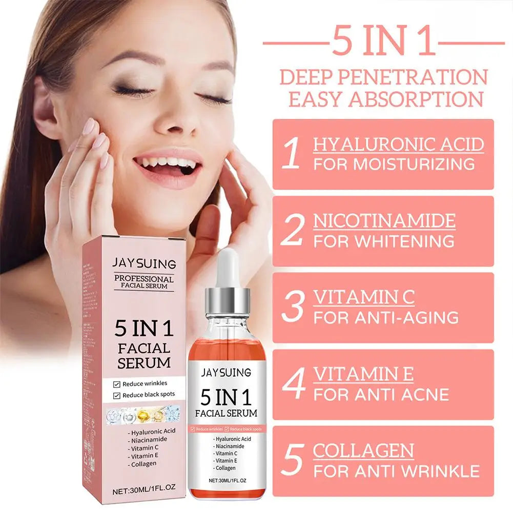 5-in-1 Firming Face Serum – Vitamin C & Hyaluronic Acid