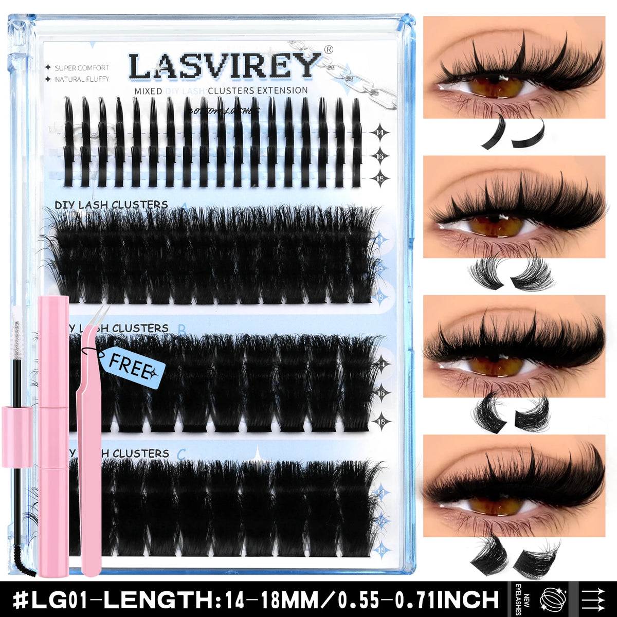 DIY Fluffy Lash Cluster Kit – 4-in-1 with Bond & Seal