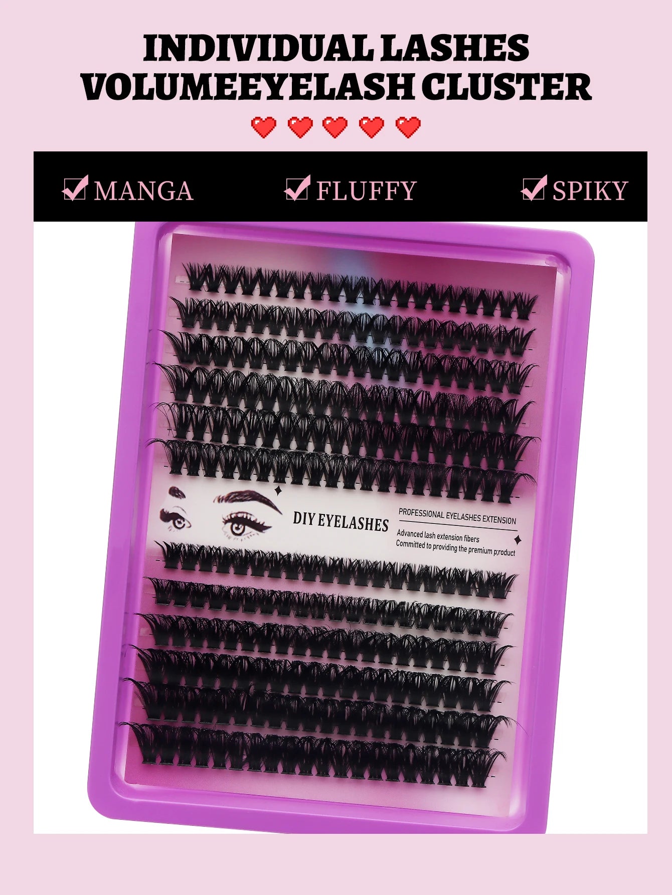 DINGSEN DIY Lash Clusters Thick Segmented Eyelash Extension 60D 80D 100D MIX Lashes Extension Cluster Lashes Individual Lashes