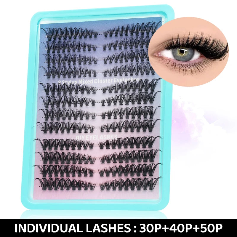 DINGSEN DIY Lash Clusters Thick Segmented Eyelash Extension 60D 80D 100D MIX Lashes Extension Cluster Lashes Individual Lashes