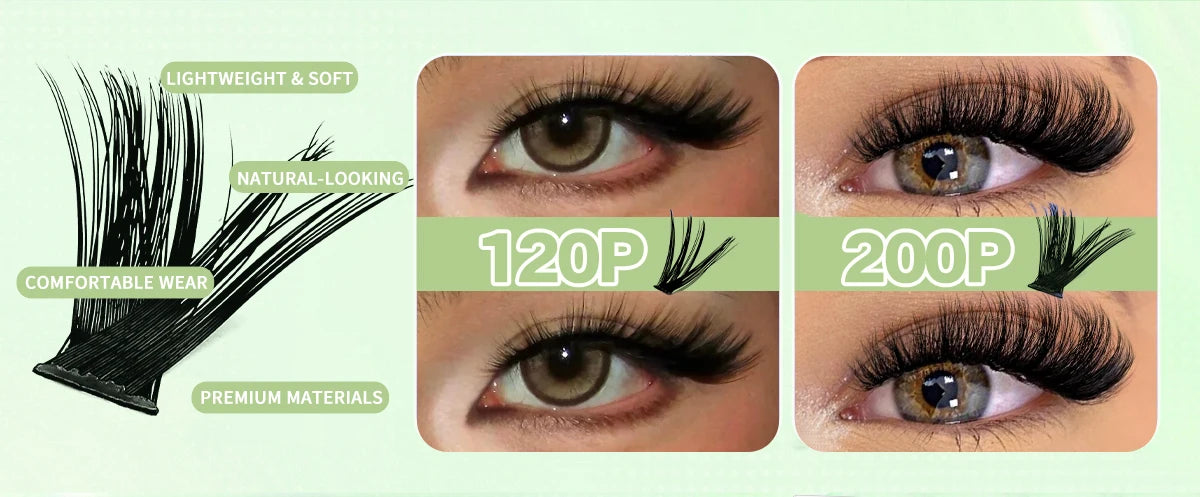 DINGSEN DIY Lash Clusters Thick Segmented Eyelash Extension 60D 80D 100D MIX Lashes Extension Cluster Lashes Individual Lashes