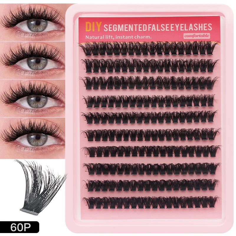 DINGSEN DIY Lash Clusters Thick Segmented Eyelash Extension 60D 80D 100D MIX Lashes Extension Cluster Lashes Individual Lashes