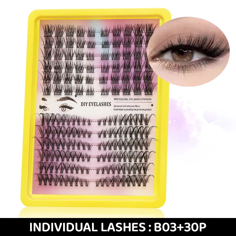 DINGSEN DIY Lash Clusters Thick Segmented Eyelash Extension 60D 80D 100D MIX Lashes Extension Cluster Lashes Individual Lashes