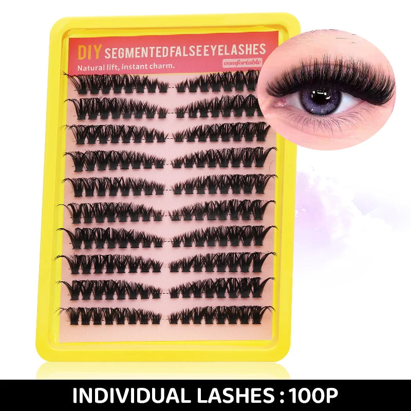 DINGSEN DIY Lash Clusters Thick Segmented Eyelash Extension 60D 80D 100D MIX Lashes Extension Cluster Lashes Individual Lashes