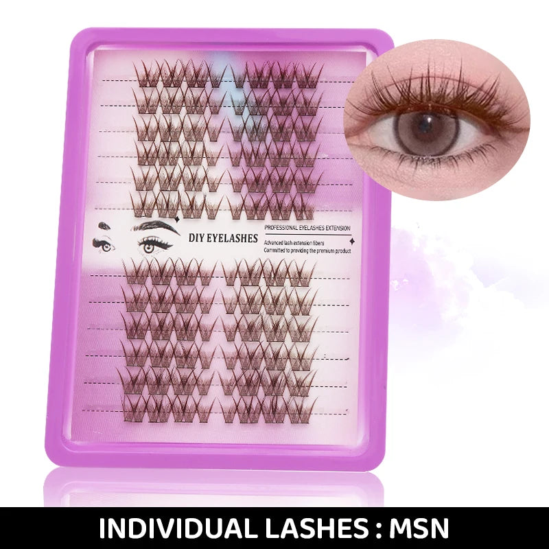 DINGSEN DIY Lash Clusters Thick Segmented Eyelash Extension 60D 80D 100D MIX Lashes Extension Cluster Lashes Individual Lashes