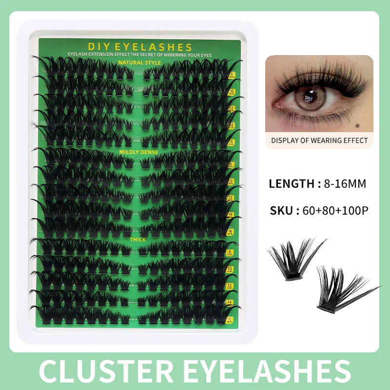 DINGSEN DIY Lash Clusters Thick Segmented Eyelash Extension 60D 80D 100D MIX Lashes Extension Cluster Lashes Individual Lashes