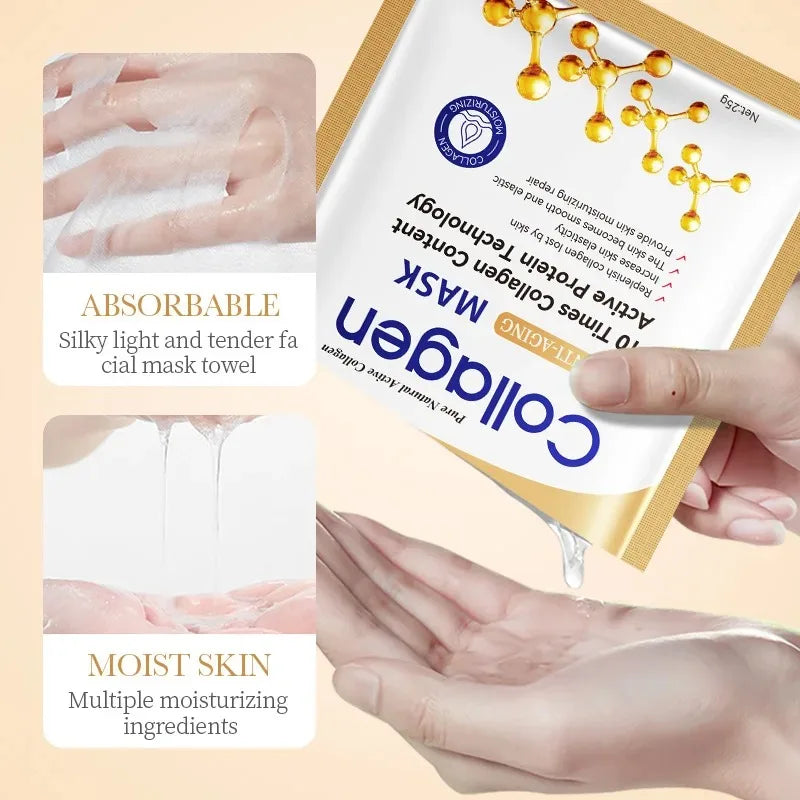 Collagen Face Sheet Mask – Firming & Moisturizing Skincare