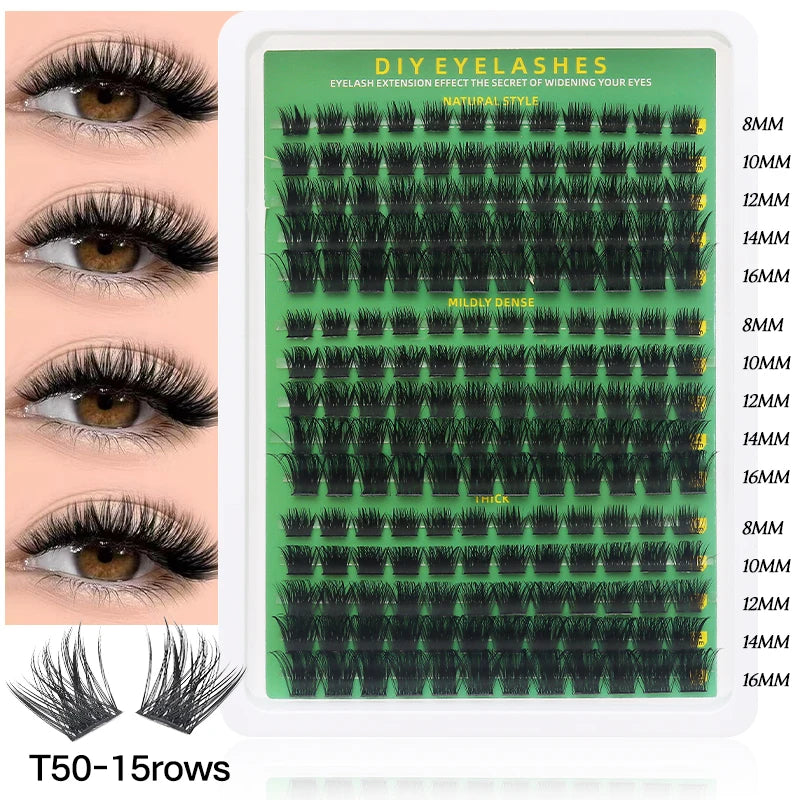 DINGSEN DIY Lash Clusters Thick Segmented Eyelash Extension 60D 80D 100D MIX Lashes Extension Cluster Lashes Individual Lashes