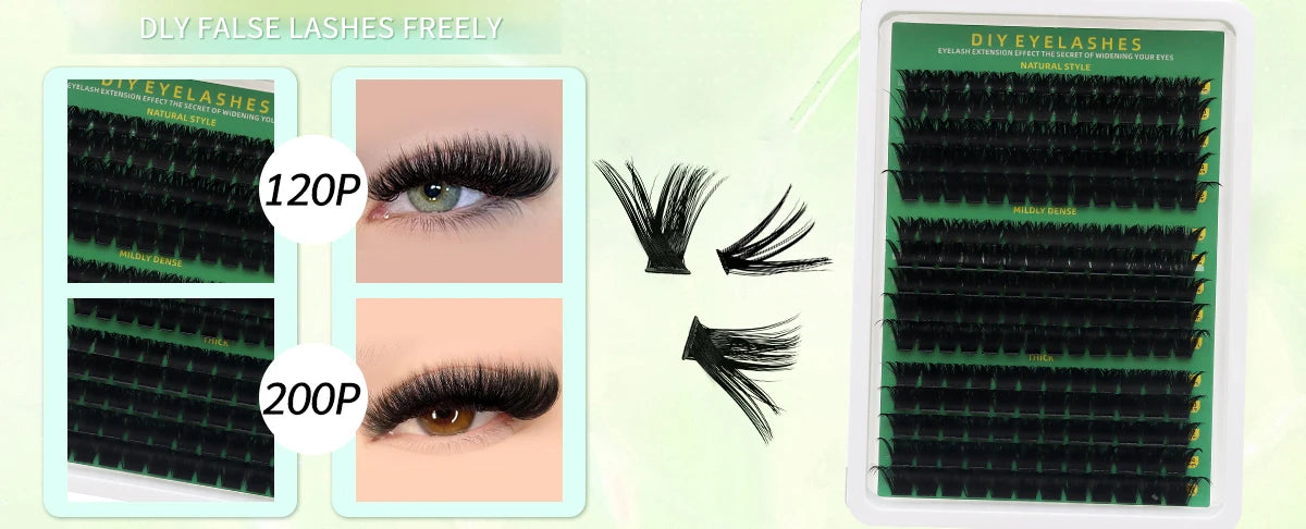 DINGSEN DIY Lash Clusters Thick Segmented Eyelash Extension 60D 80D 100D MIX Lashes Extension Cluster Lashes Individual Lashes