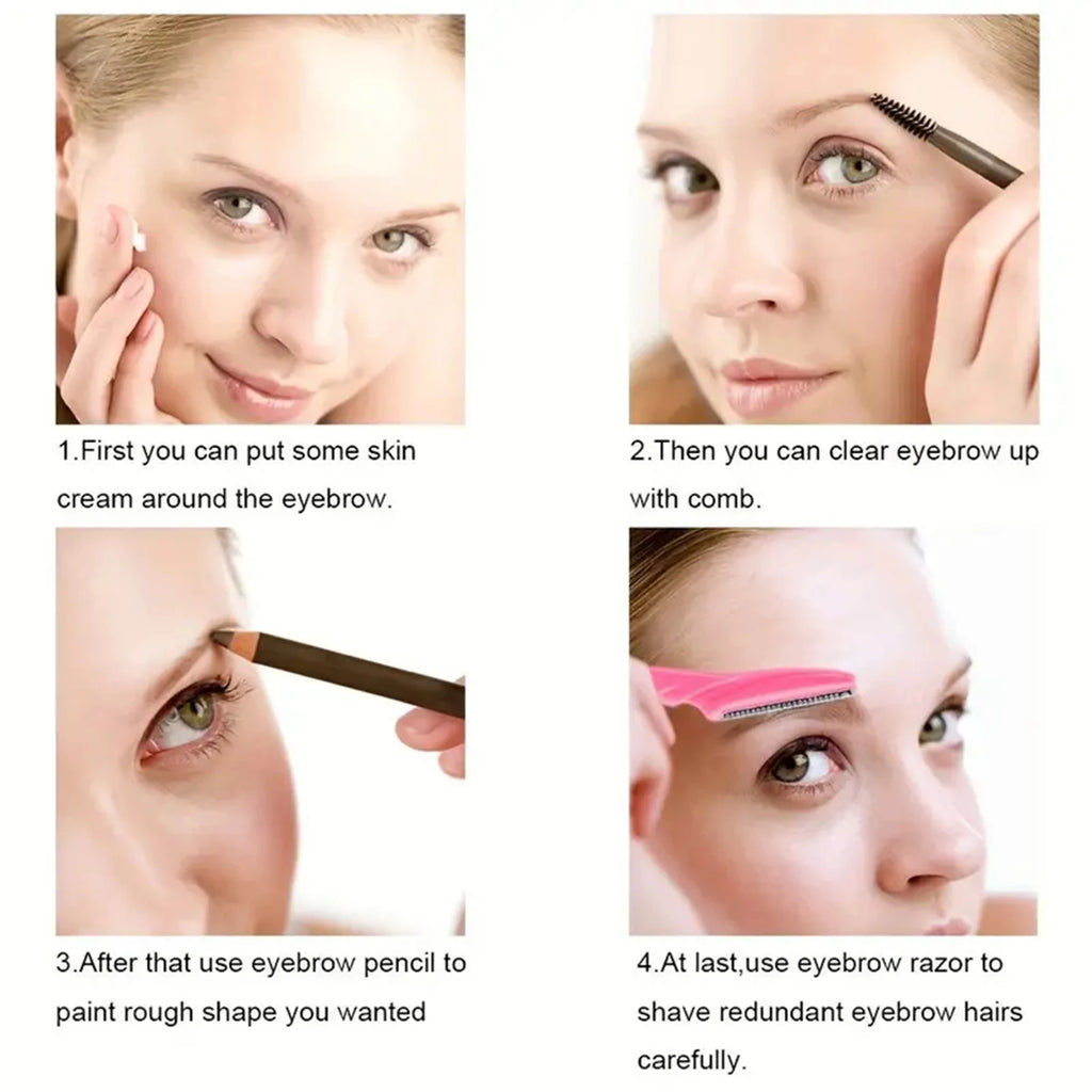 Eyebrow & Face Razor Set – Precision Trimmer with Protective Cover