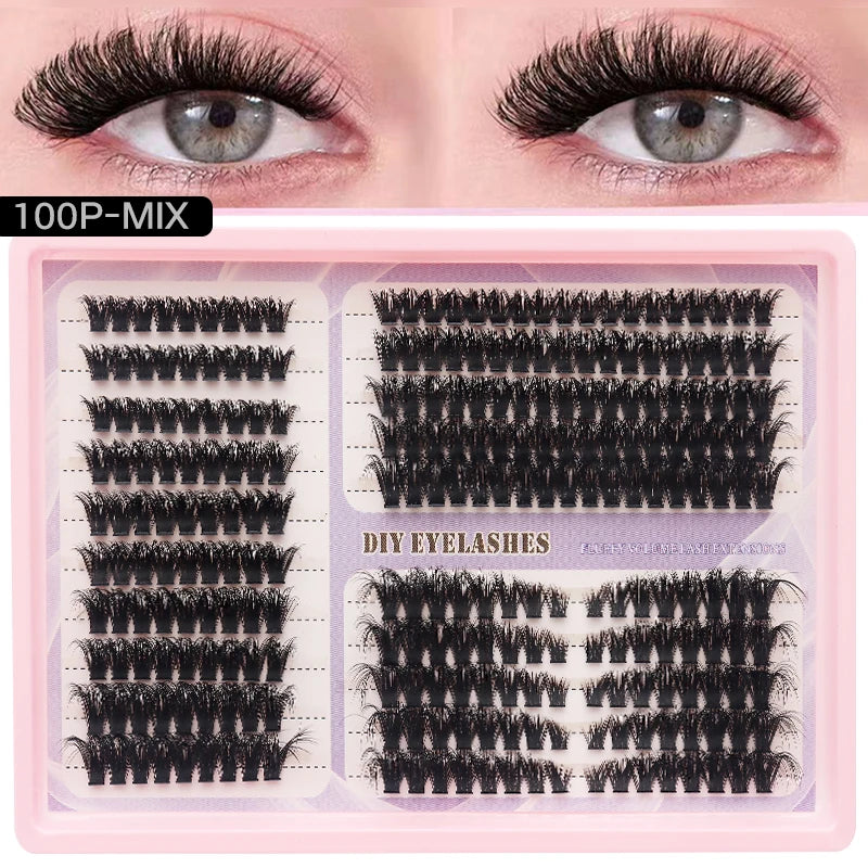 DINGSEN DIY Lash Clusters Thick Segmented Eyelash Extension 60D 80D 100D MIX Lashes Extension Cluster Lashes Individual Lashes