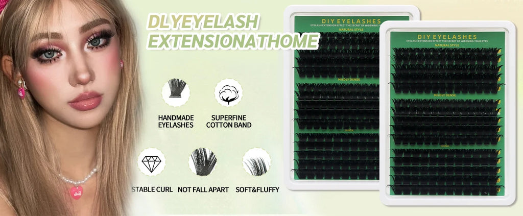 DINGSEN DIY Lash Clusters Thick Segmented Eyelash Extension 60D 80D 100D MIX Lashes Extension Cluster Lashes Individual Lashes